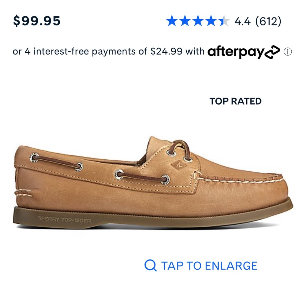 Sperry’s Authentic Original Boat Shoe in Shara Leather 7.5